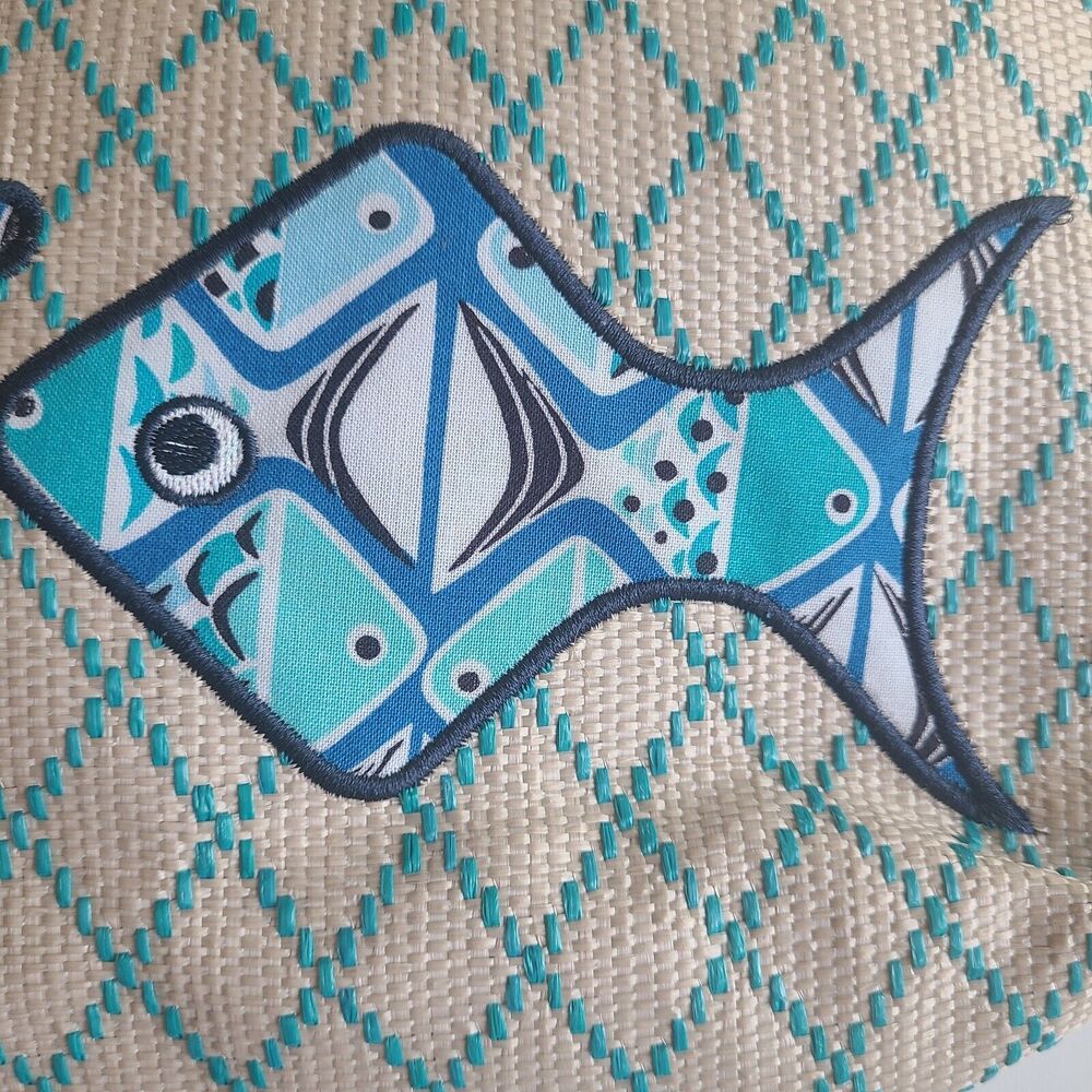 Vera Bradley Beach Crossbody Go Fish Blue Adjustable Strap Purse Summer Tropical - Picture 2 of 6